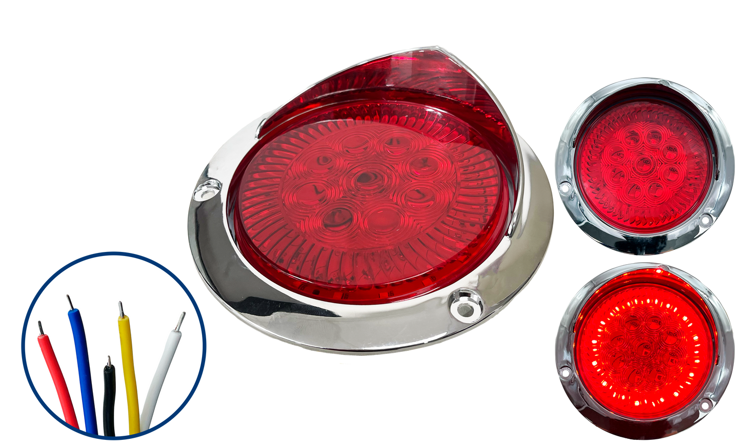 Plafón Led 4" Brida Cromada con Aro 4 Funciones con Visera