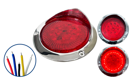 Plafón Led 4" Brida Cromada con Aro 4 Funciones con Visera