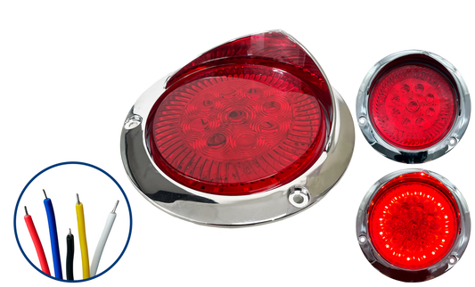 Plafón Led 4" Brida Cromada con Aro 4 Funciones con Visera