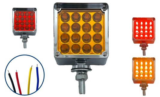 Direccional Led Cuadrada Chica con Visera de 16 LEDS