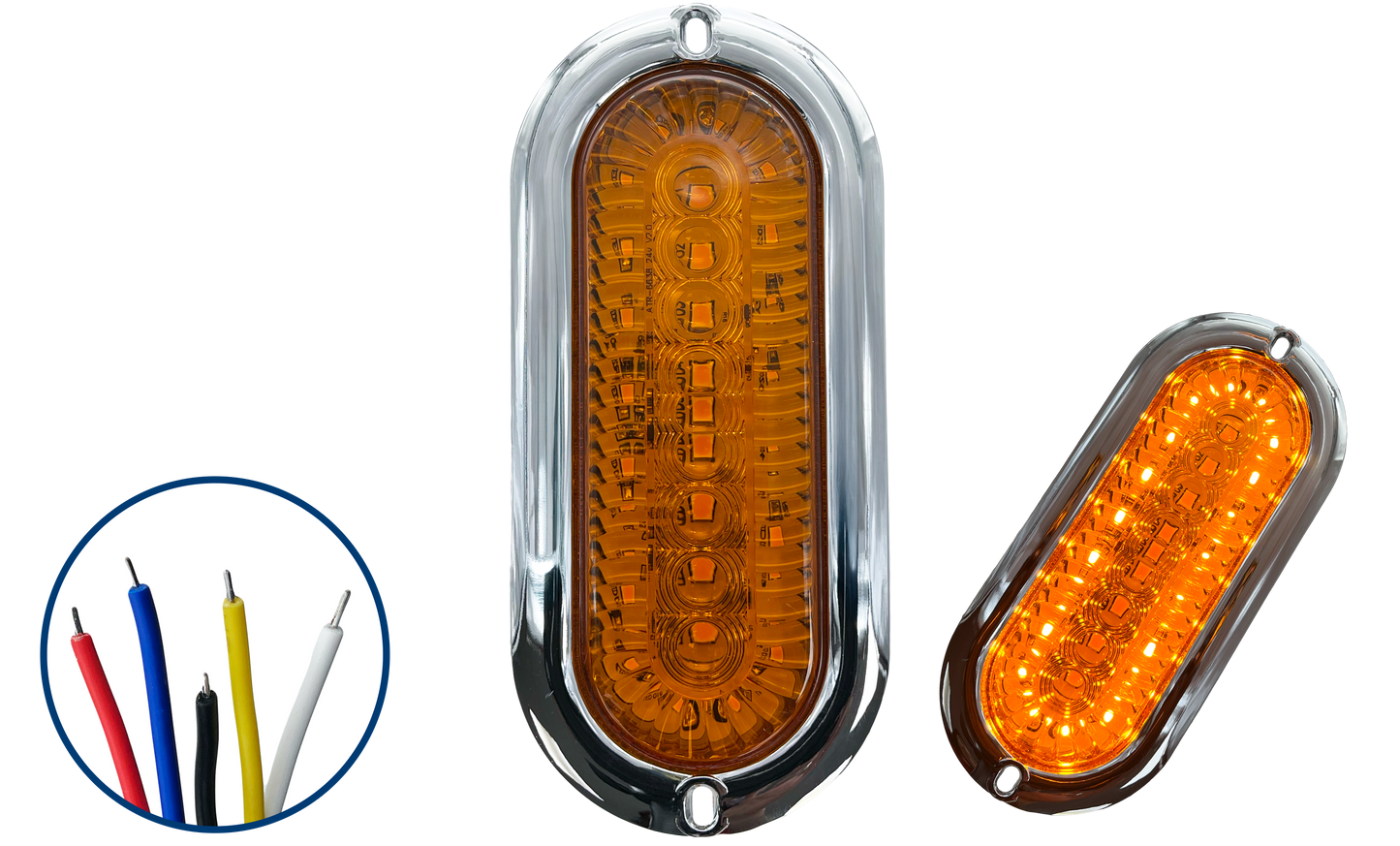 Plafón Led Ovalado Alta/Baja + Estrobo 12V cc