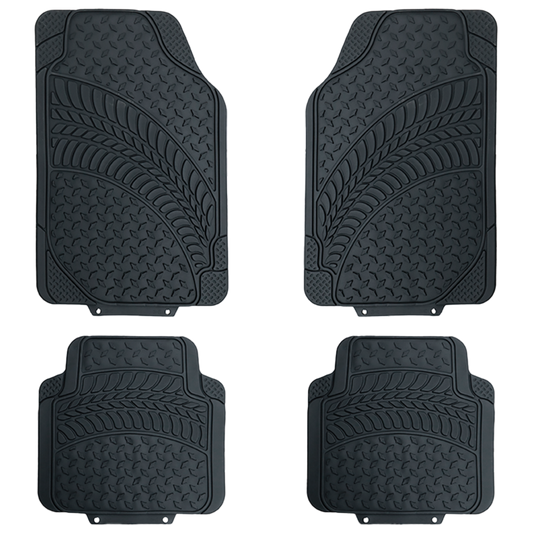 Juego de Tapetes de 4 Piezas de Uso Rudo para Auto/Camioneta Universal con Diseño de Rombos