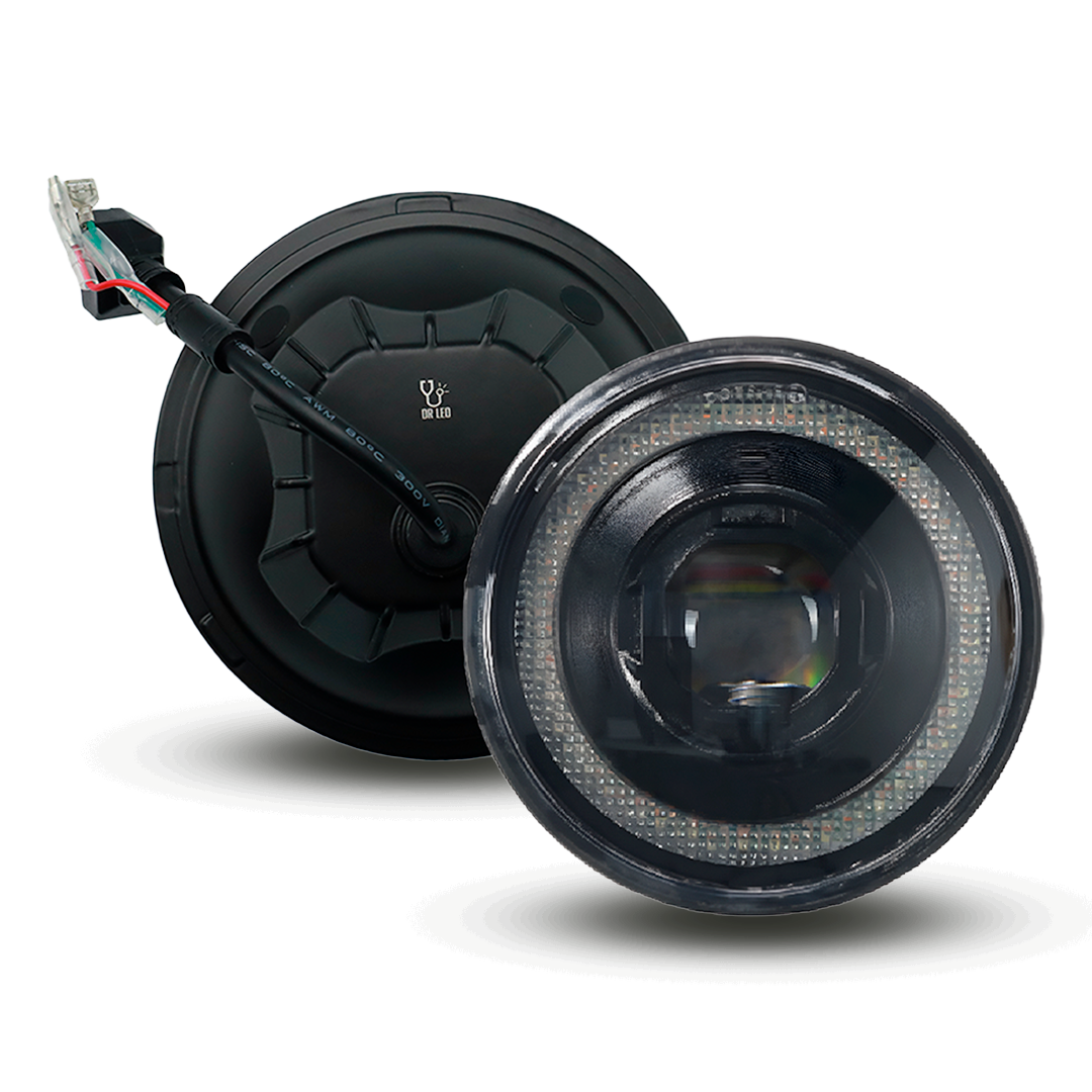 Unidad Redonda Led 4000 1 Lupa Doble Aro Cob Alta/Baja