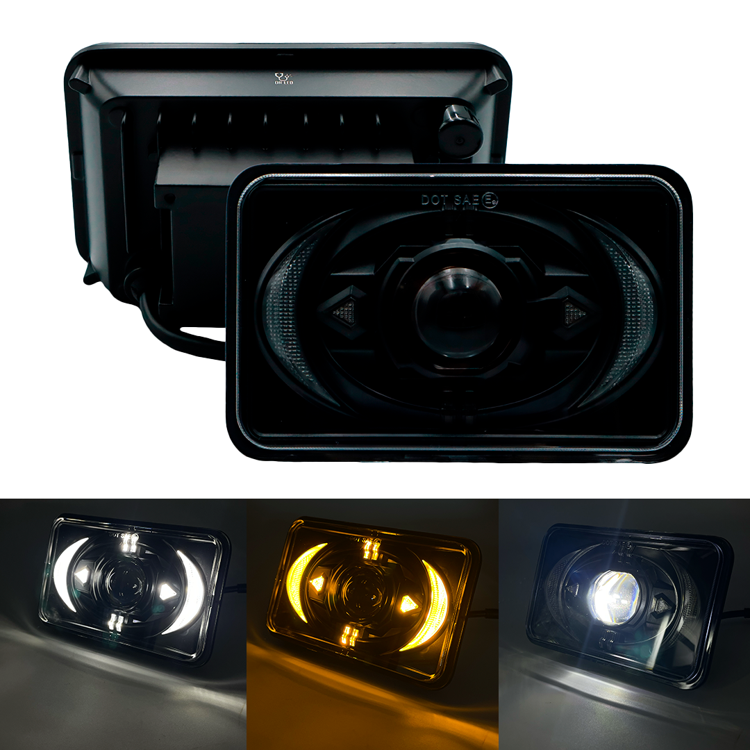Unidad Cuadrada Led 4656 1 Lupa con Flechas y Media Luna Lateral