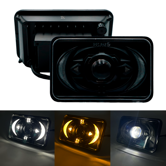 Unidad Cuadrada Led 4656 1 Lupa con Flechas y Media Luna Lateral