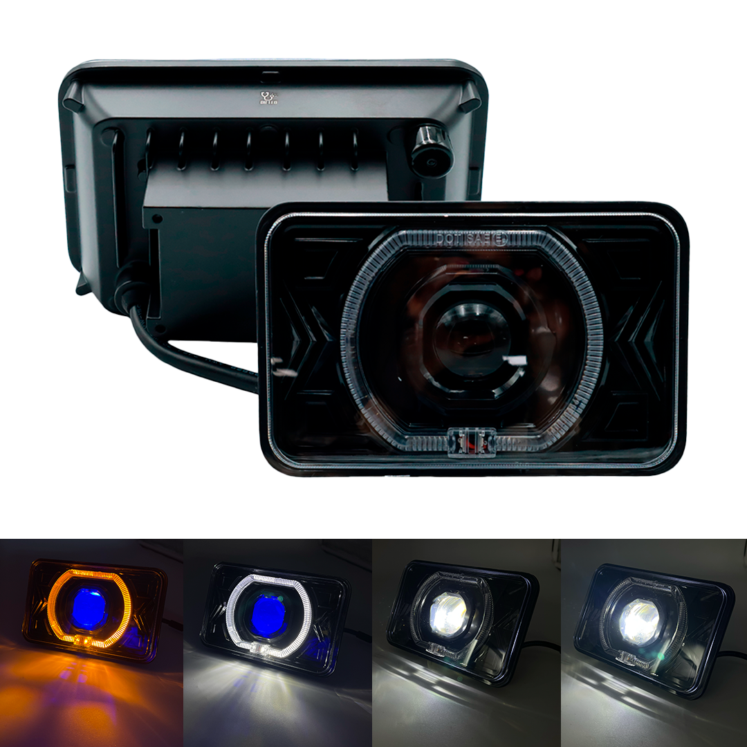 Unidad Cuadrada Led 4656 1 Lupa Aro Ovalado con Luz Alta/Baja