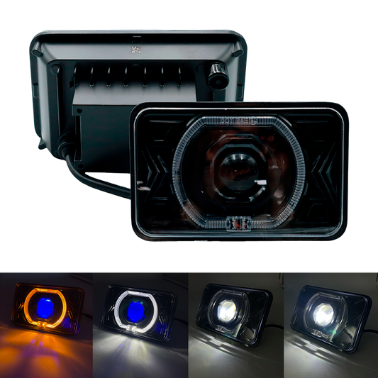 Unidad Cuadrada Led 4656 1 Lupa Aro Ovalado con Luz Alta/Baja