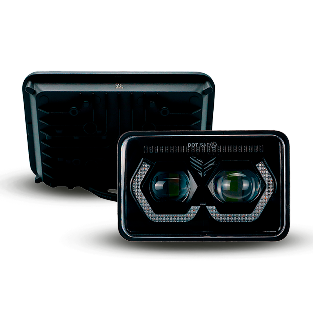 Unidad Cuadrada Led 4656 con 2 Lupas Tipo Anteojo