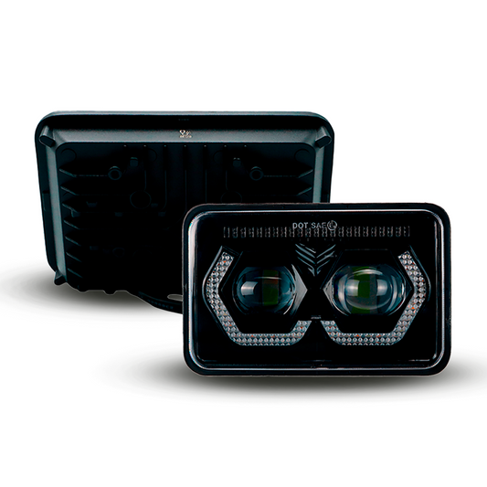 Unidad Cuadrada Led 4656 con 2 Lupas Tipo Anteojo