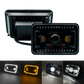 Unidad Cuadrada Led 4656 3 Lupas Aro Punteado Led Alta/Baja 50W