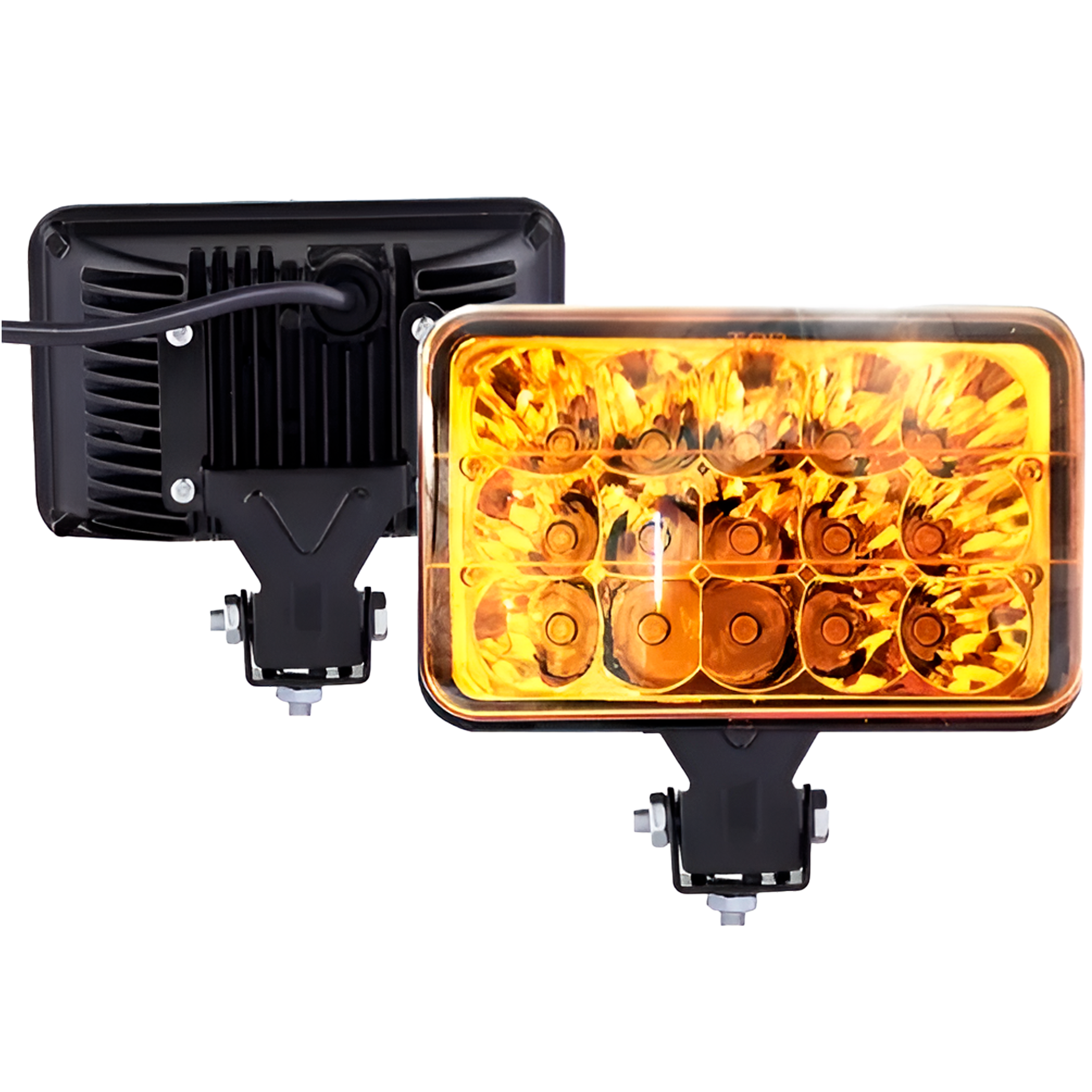 Unidad Cuadrada LED 4656 Mica Ámbar 15 LEDS con Base – Accesorios La Troka