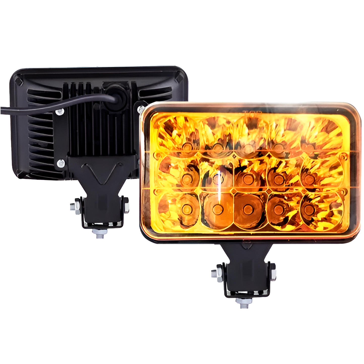 Unidad Cuadrada LED 4656 Mica Ámbar 15 LEDS con Base