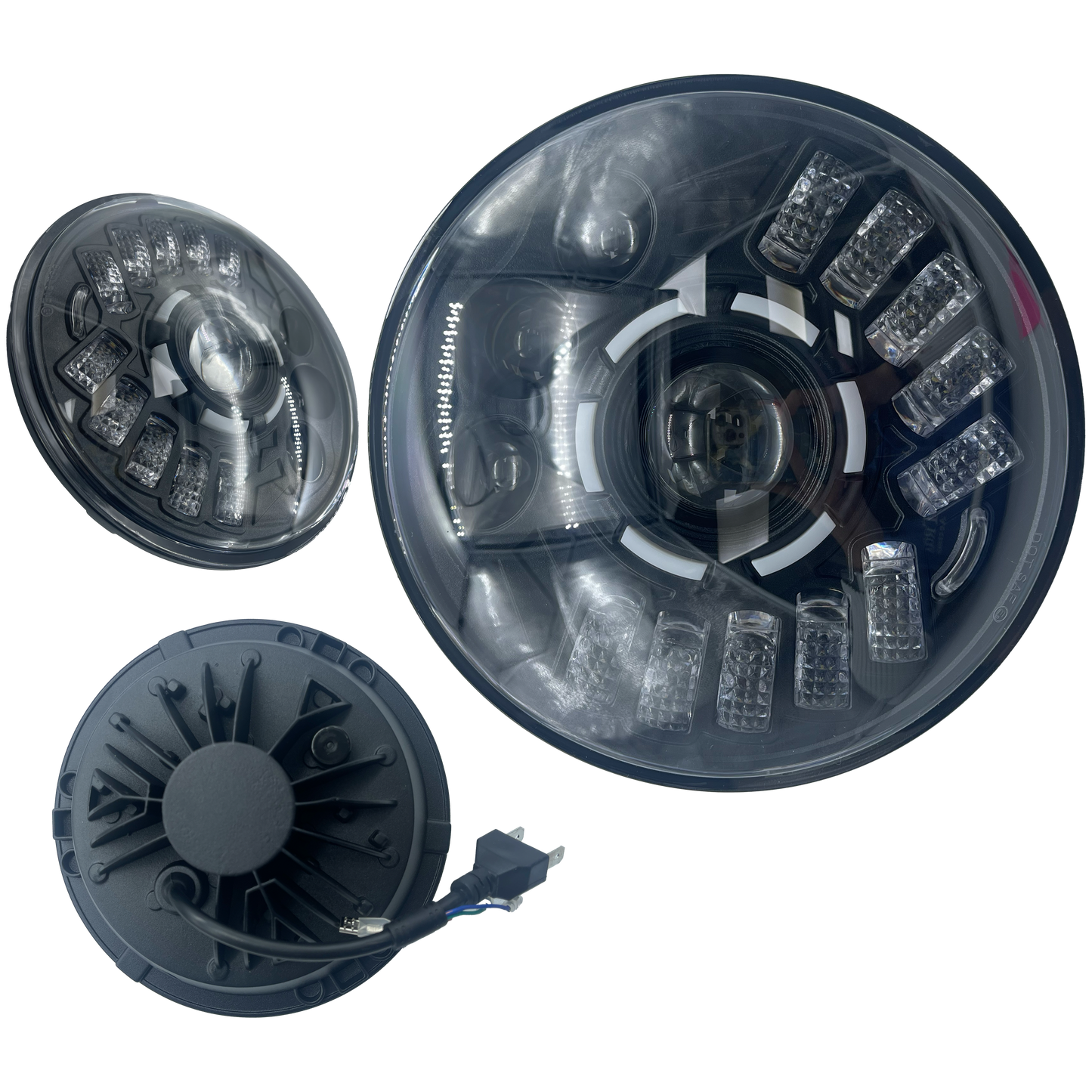 Unidad Redonda Led 6024 con Lupas Alta/Baja Blanco/Ámbar 9/36V cc