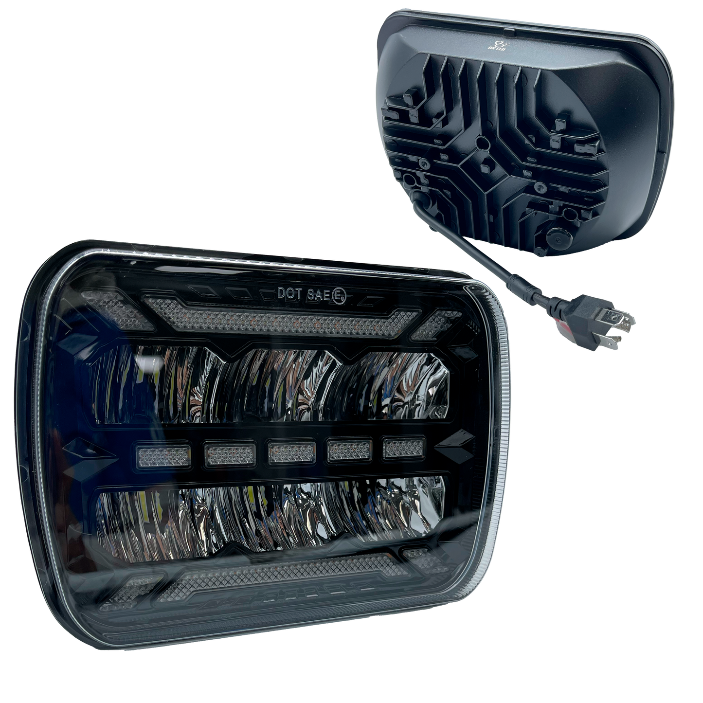 Unidad Cuadrada Led 6054 Líneas con Reflejante Blanco/Ámbar 9/36V cc