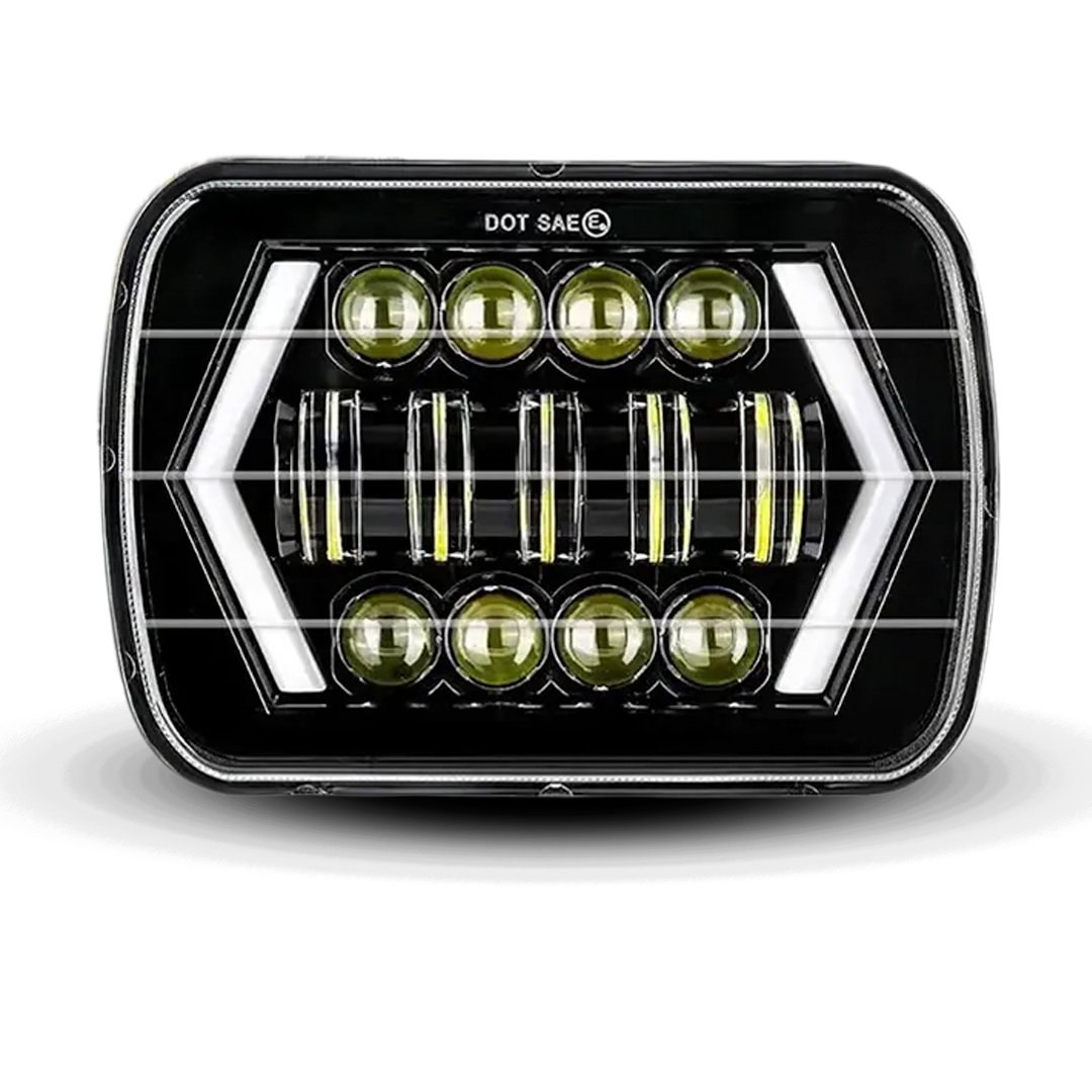 Unidad Cuadrada Led 6054 Lente Halo Flechas Laterales Blanco/Ámbar
