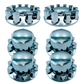 Set De Bombines Con Capuchones 2 Delanteros 4 Traseros