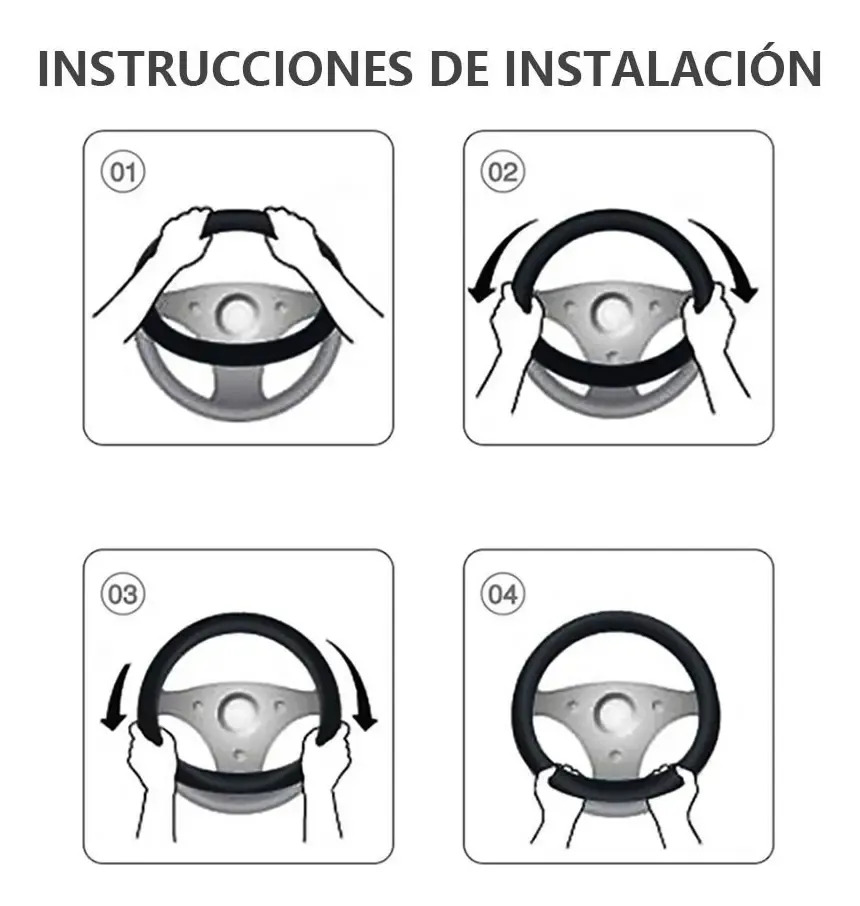 Funda Para Volante Antiderrapante Acabado Fibra De Carbono