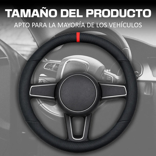 Funda Para Volante Antiderrapante Acabado Fibra De Carbono