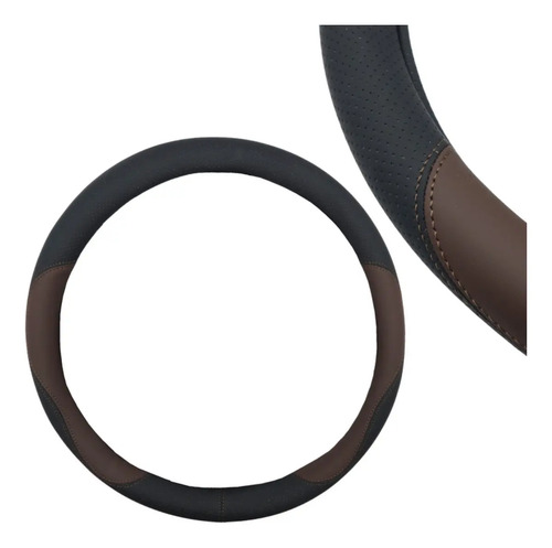 Funda Para Volante De Vinil Negra Con Ondas Cafe