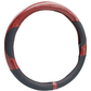 Funda Para Volante Vinil Negra Acabado Fibra De Carbono Rojo