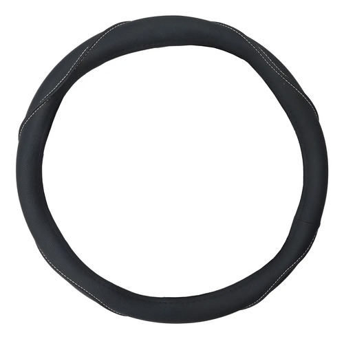 Funda Para Volante De Vinil Negra Con Costuras Blancas