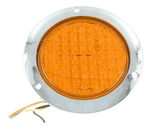 PLAFON LED 4" MICA RAYADA ESTROBO AMBAR