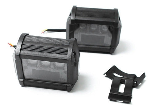 FARO DE LED 20W DUALLY HYBRID FONDO NEGRO FIJO + ESTROBO BLANCO/AMBAR