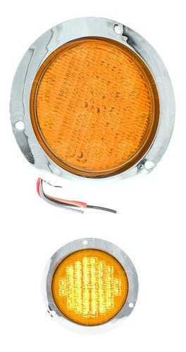 PLAFON LED 4" MICA RAYADA ESTROBO AMBAR